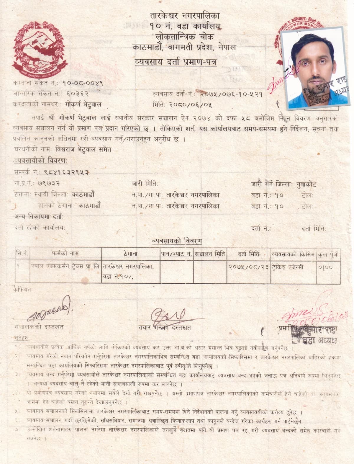 Certificate of Business Registration
