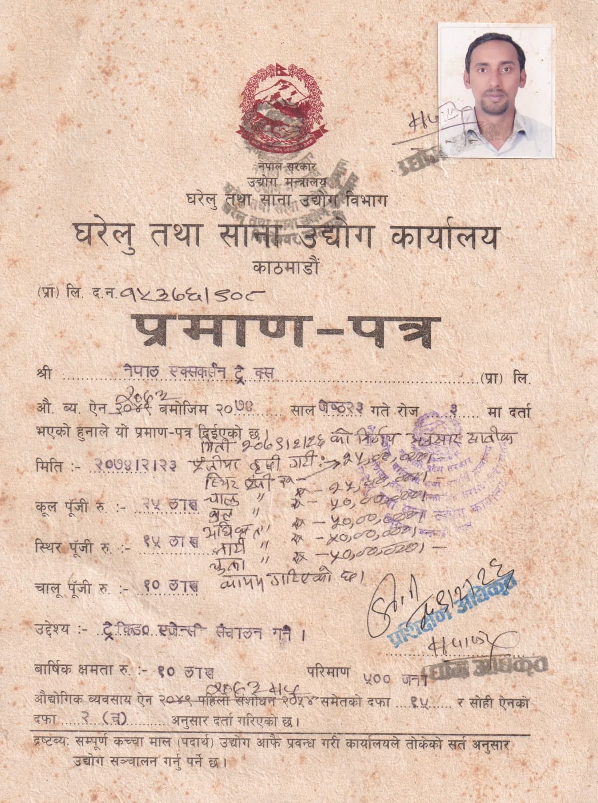 Certificate of Cottage & Small Industries