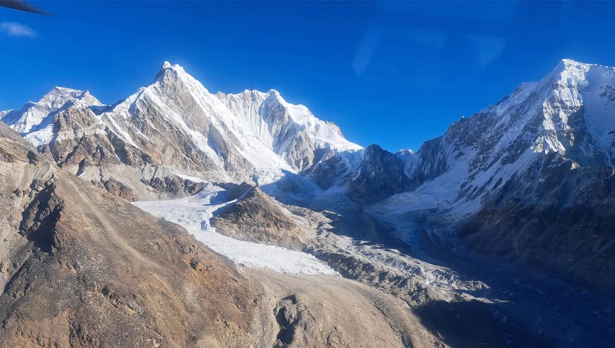 Scenic view from the helicopter window