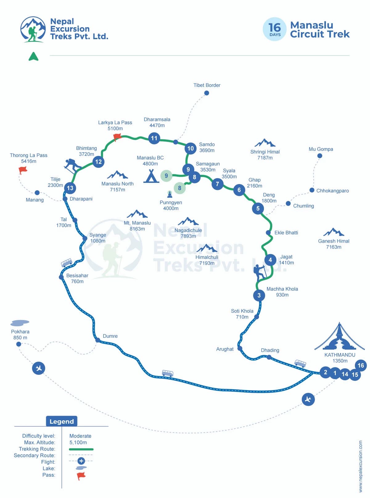 Manaslu Circuit Trek - 16 Days